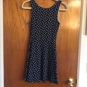Navy polka-dot dress